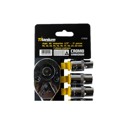 Jogo de soquete sextavado 10 a 22 mm encaixe 1/2