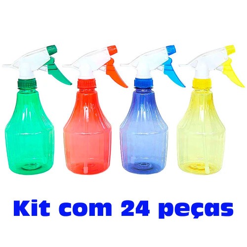 Kit 24 Pulverizadores manuais 550 ml cores sortidas - SX 219 Kit 24 Pulverizadores manuais 550 ml cores sortidas - SX 219
