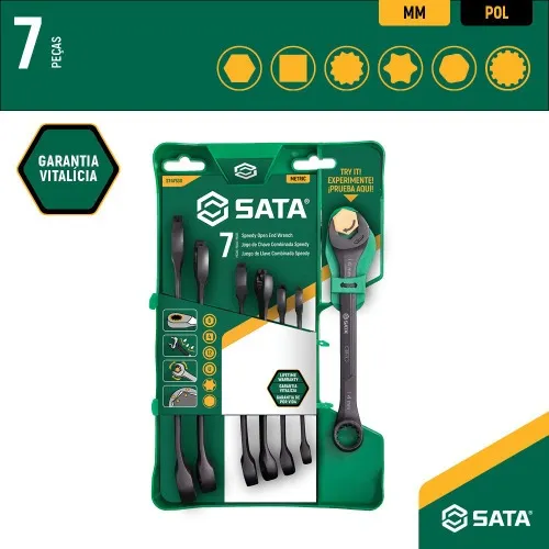 Jogo de chave combinada 8 a 17 mm multiencaixe 7 peças - Speedy X6