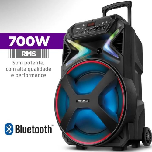 Caixa de som amplificada 700W RMS Bluetooth e FM Connect lights Plus - CM-700  110V/220V Caixa de som amplificada 700W RMS Bluetooth e FM Connect lights Plus - CM-700  110V/220V