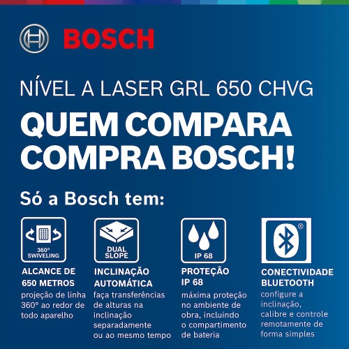 Nvel a laser verde com alcance de 70 metros rotativo - GRL 650 CHVG