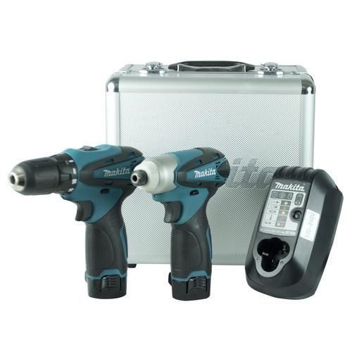 Combo Furadeira Parafusadeira e Parafusadeira de impacto a bateria com maleta LCT204 110V 220V Makita