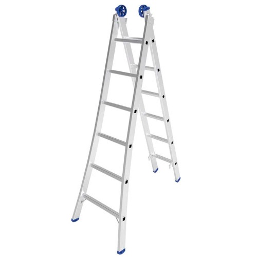 Escada de alum�nio extens�vel 1,90 x 3,09 m 2 x 6 degraus 3 em 1