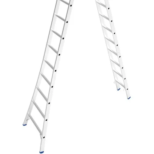 Escada de alumínio extensível 3,86 x 6,45 m 2 x 13 degraus 3 em 1