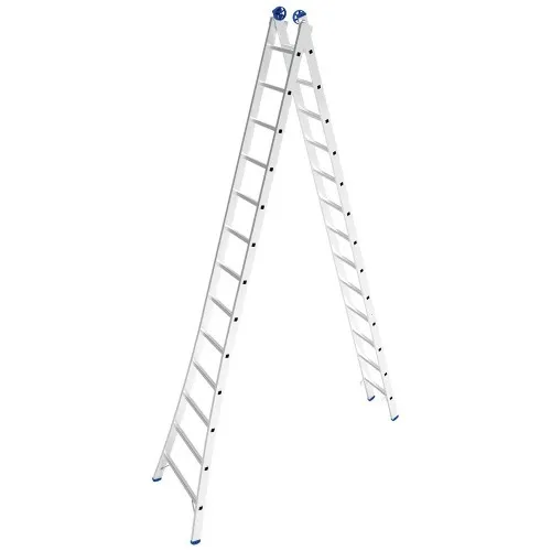 Escada de alumínio extensível 3,86 x 6,45 m 2 x 13 degraus 3 em 1
