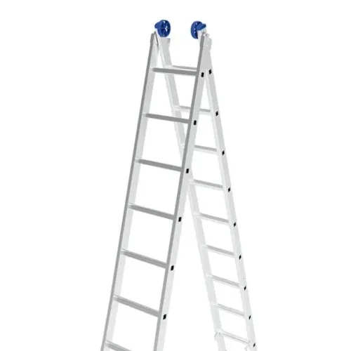 Escada de alumínio extensível 2,74 x 4,5 m 2 x 9 degraus 3 em 1