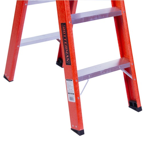 Escada tesoura dupla em fibra de vidro 4 degraus 1,20 m - ESC04120  Escada tesoura dupla em fibra de vidro 4 degraus 1,20 m - ESC04120