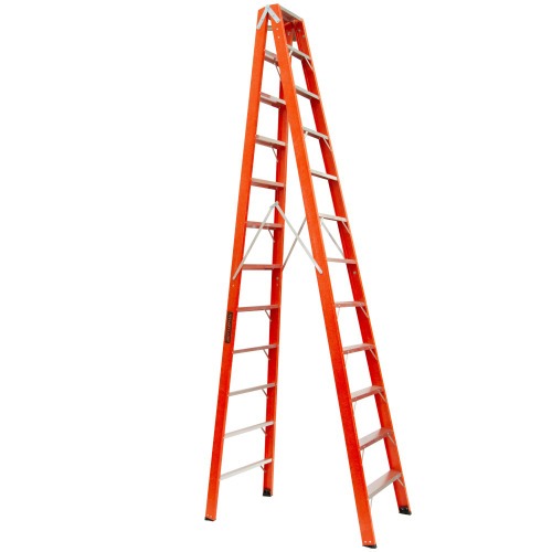 Escada tesoura dupla em fibra de vidro 12 degraus 3,60 m - ESC12360 Escada tesoura dupla em fibra de vidro 12 degraus 3,60 m - ESC12360