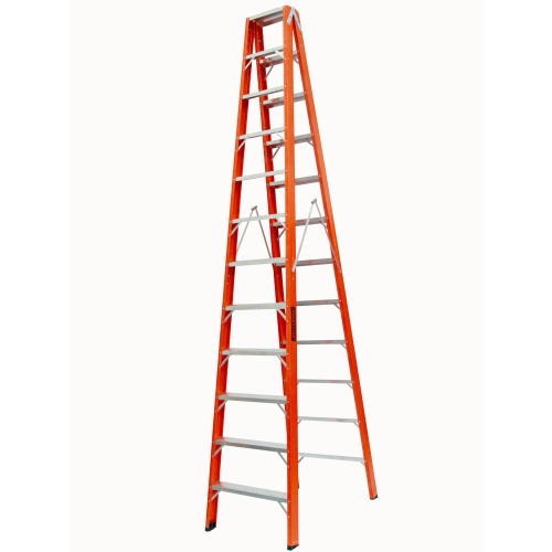 Escada tesoura dupla em fibra de vidro 12 degraus 3,60 m - ESC12360 Escada tesoura dupla em fibra de vidro 12 degraus 3,60 m - ESC12360