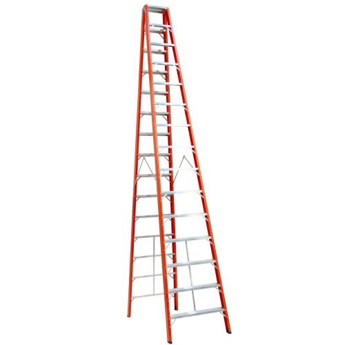 Escada tesoura dupla em fibra de vidro 15 degraus 4,50 m - ESC15450 Escada tesoura dupla em fibra de vidro 15 degraus 4,50 m - ESC15450
