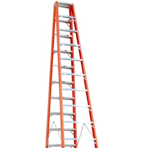 Escada de fibra de vidro 17 degraus 5,1 m modelo americana dupla - ESC17510