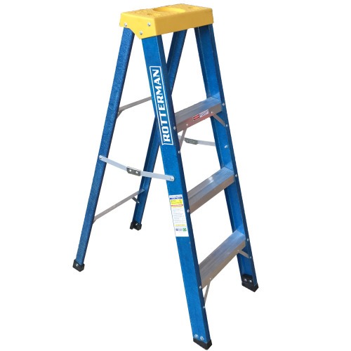 Escada tesoura simples em fibra de vidro 3 degraus + patamar 1,20 m- Premium Escada tesoura simples em fibra de vidro 3 degraus + patamar 1,20 m- Premium