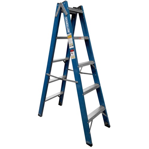 Escada tesoura dupla em fibra de vidro 5 degraus 1,5 m - Premium Escada tesoura dupla em fibra de vidro 5 degraus 1,5 m - Premium