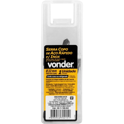 Serra copo de a�o r�pido 35 mm para inox