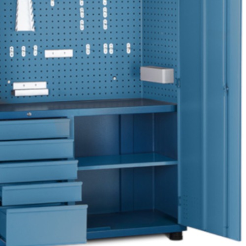 Armrio para ferramentas com 1 prateleira 5 gavetas e porta em ao - AM-1004