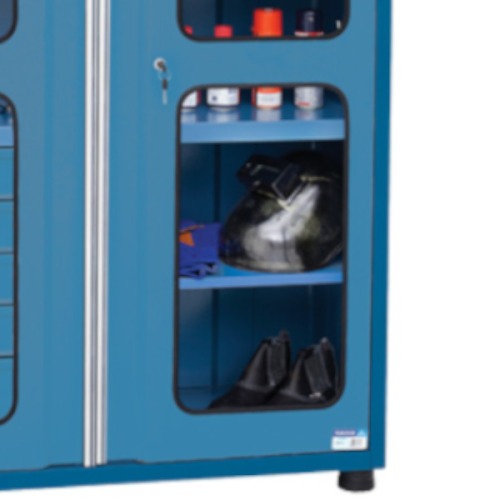 Arm�rio para ferramentas com 3 prateleiras 5 gavetas e portas de vidro - AM-1005