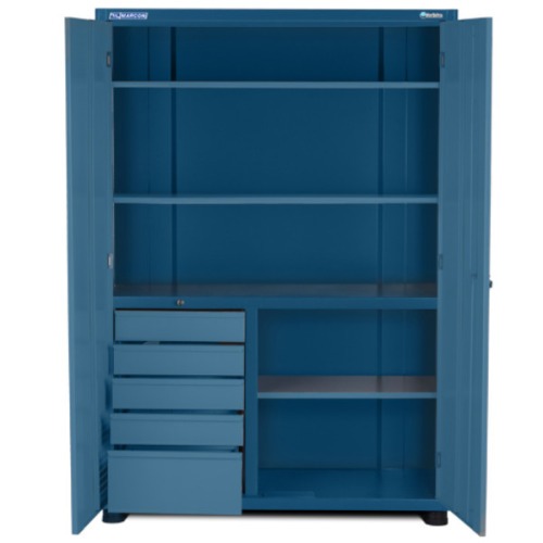 Armário para ferramentas com 3 prateleiras 5 gavetas e portas de vidro - AM-1006 Armário para ferramentas com 3 prateleiras 5 gavetas e portas de vidro - AM-1006