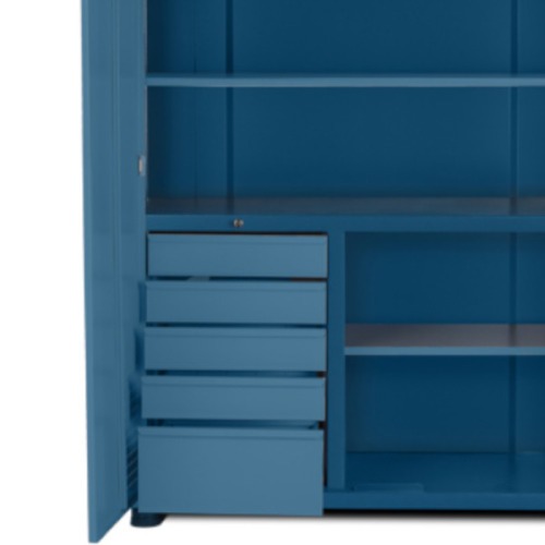 Armário para ferramentas com 3 prateleiras 5 gavetas e portas de vidro - AM-1006 Armário para ferramentas com 3 prateleiras 5 gavetas e portas de vidro - AM-1006