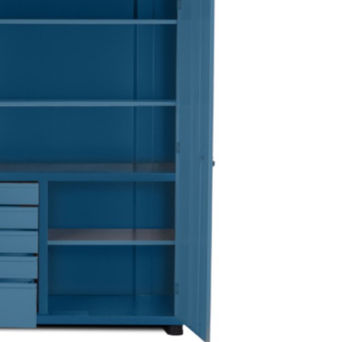 Armário para ferramentas com 3 prateleiras 5 gavetas e portas de vidro - AM-1006 Armário para ferramentas com 3 prateleiras 5 gavetas e portas de vidro - AM-1006