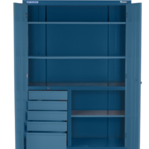 Armário para ferramentas com 3 prateleiras 5 gavetas e portas de vidro - AM-1006 Armário para ferramentas com 3 prateleiras 5 gavetas e portas de vidro - AM-1006