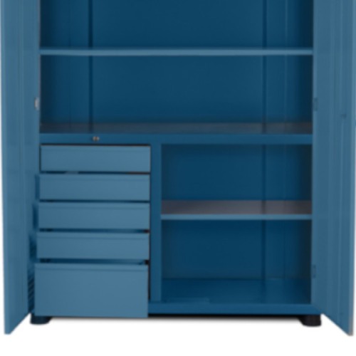 Armário para ferramentas com 3 prateleiras 5 gavetas e portas de vidro - AM-1006 Armário para ferramentas com 3 prateleiras 5 gavetas e portas de vidro - AM-1006