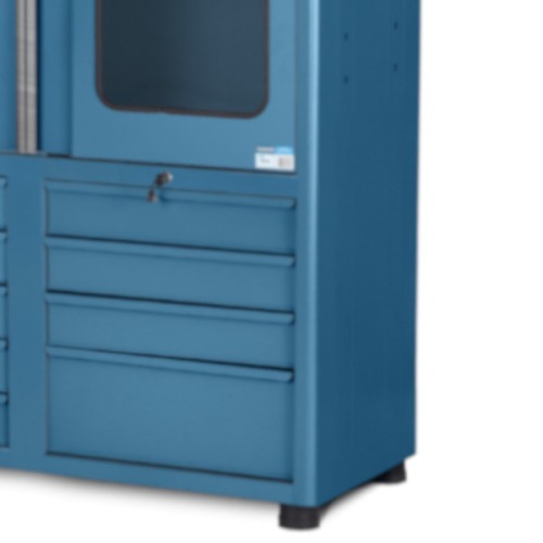Armário para ferramentas com 3 prateleiras 9 gavetas e portas de vidro - AM-1023 Armário para ferramentas com 3 prateleiras 9 gavetas e portas de vidro - AM-1023