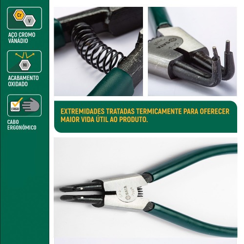 Alicate para anéis externo bico curvo 9 Alicate para anéis externo bico curvo 9