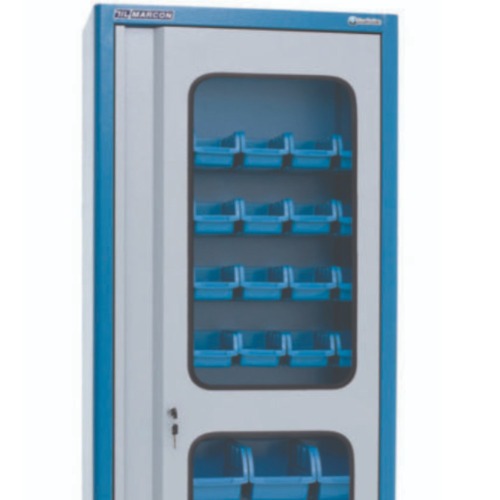 Armário organizador gaveteiro com 50 gavetas mistas porta de vidro - AM-53 Armário organizador gaveteiro com 50 gavetas mistas porta de vidro - AM-53