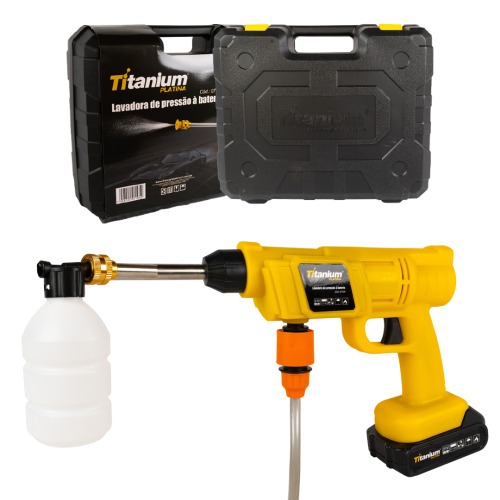 Lavadora de alta presso tipo pistola a bateria 21V com 2 baterias + acessrios - 07729  110V/220V