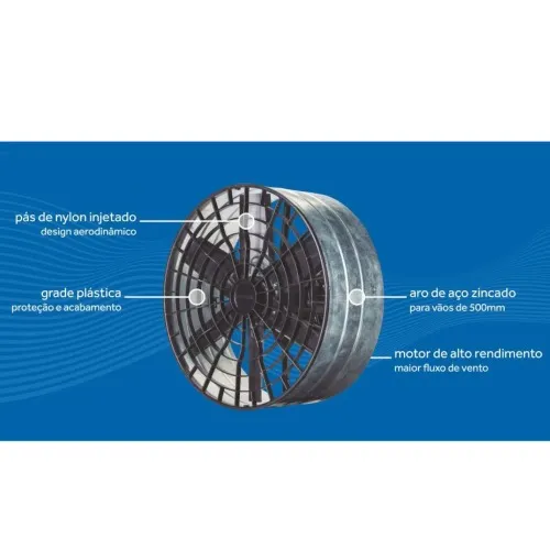 Exaustor axial 50 cm Industrial Pesado - 9807  220V