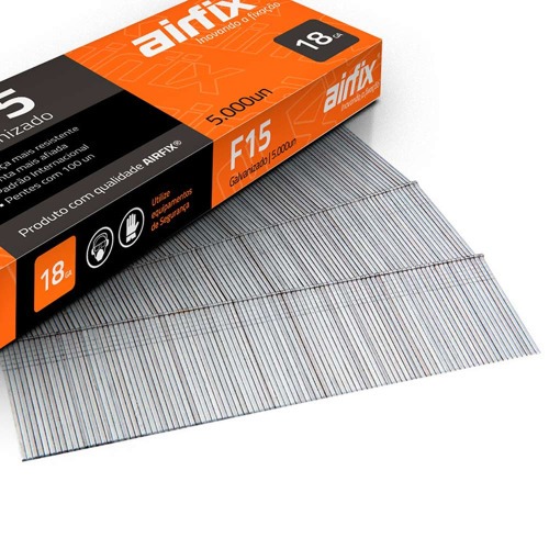 Pino para pinador pneumático tipo F 1,05 x 15 mm com 5.000 peças - F15 Pino para pinador pneumático tipo F 1,05 x 15 mm com 5.000 peças - F15