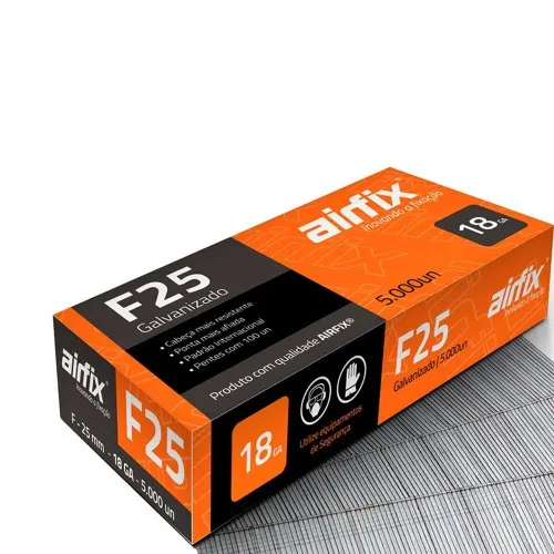 Pino para pinador pneumático tipo F 1,05 x 25 mm com 5.000 peças - F25