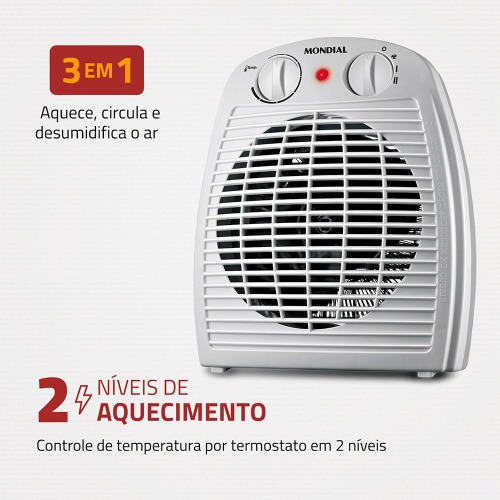 Aquecedor de ambientes 1.500 watts 3 em 1 - A-08 110V Aquecedor de ambientes 1.500 watts 3 em 1 - A-08 110V
