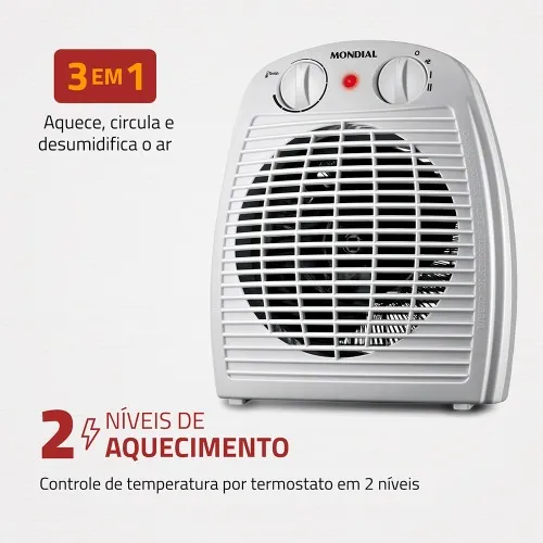 Aquecedor de ambientes 2.000 watts 3 em 1 - A-08  220V