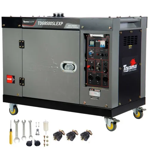 Gerador de energia 7 Kva a diesel cabinado bivolt partida elétrica com AVR - TDG8500SLEXP