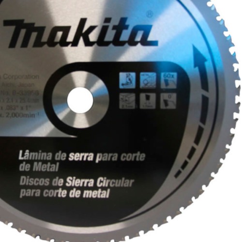 Disco de serra para metal 305 x 25 x 1,7 mm com 60 dentes Disco de serra para metal 305 x 25 x 1,7 mm com 60 dentes
