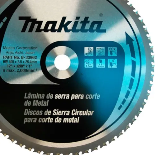 Disco de Serra para Metal 305 x 25mm 60 Dentes B-33962 - Makita
