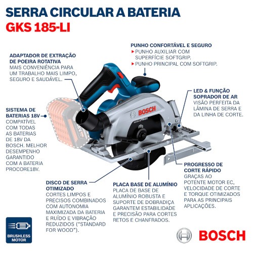 Serra circular a bateria 6.1/2