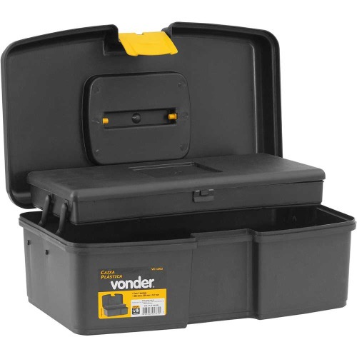 Caixa plstica para ferramentas com bandeja 35,0 x 23,0 x 15,5 cm - VD 1002