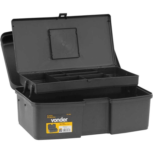 Caixa plstica para ferramentas com bandeja 35,0 x 23,0 x 15,5 cm - VD 1002