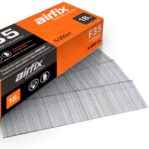 Pino para pinador pneumático tipo F 1,05 x 35 mm com 5.000 peças - F35 Pino para pinador pneumático tipo F 1,05 x 35 mm com 5.000 peças - F35