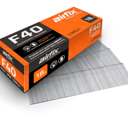 Pino para pinador pneumático tipo F 1,05 x 40 mm com 5.000 peças - F40 Pino para pinador pneumático tipo F 1,05 x 40 mm com 5.000 peças - F40