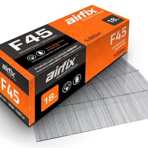 Pino para pinador pneumático tipo F 1,05 x 45 mm com 5.000 peças - F45 Pino para pinador pneumático tipo F 1,05 x 45 mm com 5.000 peças - F45