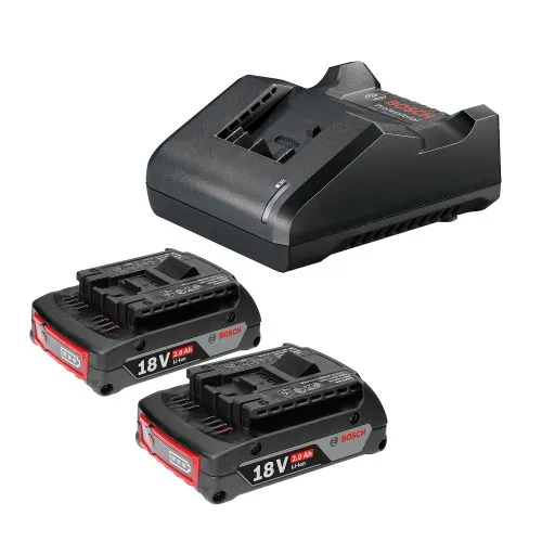 Carregador de baterias 18 Volts + 2 baterias lítio 18V 2.0Ah - STARTER KIT  110V/220V