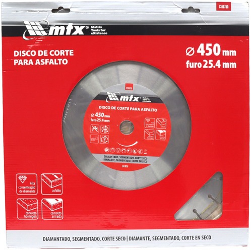 Disco diamantado Segmentado 450 mm para asfalto e concreto - 7316755 Disco diamantado Segmentado 450 mm para asfalto e concreto - 7316755