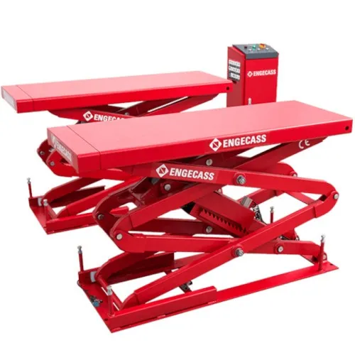 Elevador automotivo hidráulico pantográfico 3,5 T de embutir trifásico vermelho - SL-3500