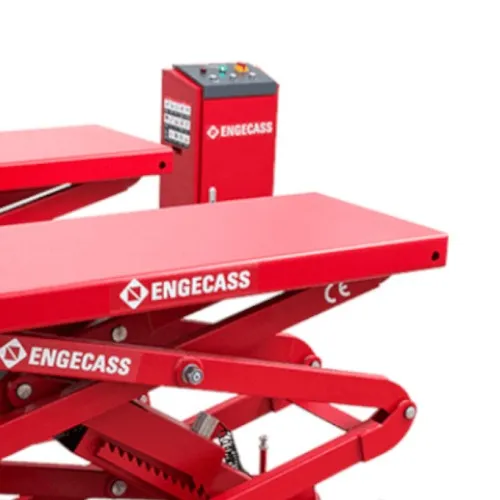 Elevador automotivo hidráulico pantográfico 3,5 T de embutir trifásico vermelho - SL-3500