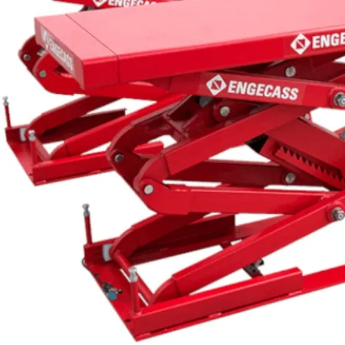 Elevador automotivo hidráulico pantográfico 3,5 T de embutir trifásico vermelho - SL-3500