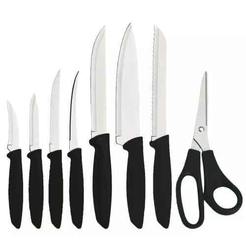 Jogo de facas com l�minas em a�o inox 8 pe�as - 7914355
