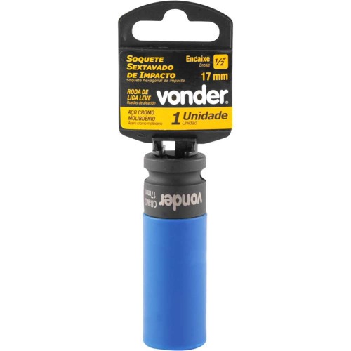 Soquete sextavado de impacto 17 mm encaixe 1/2